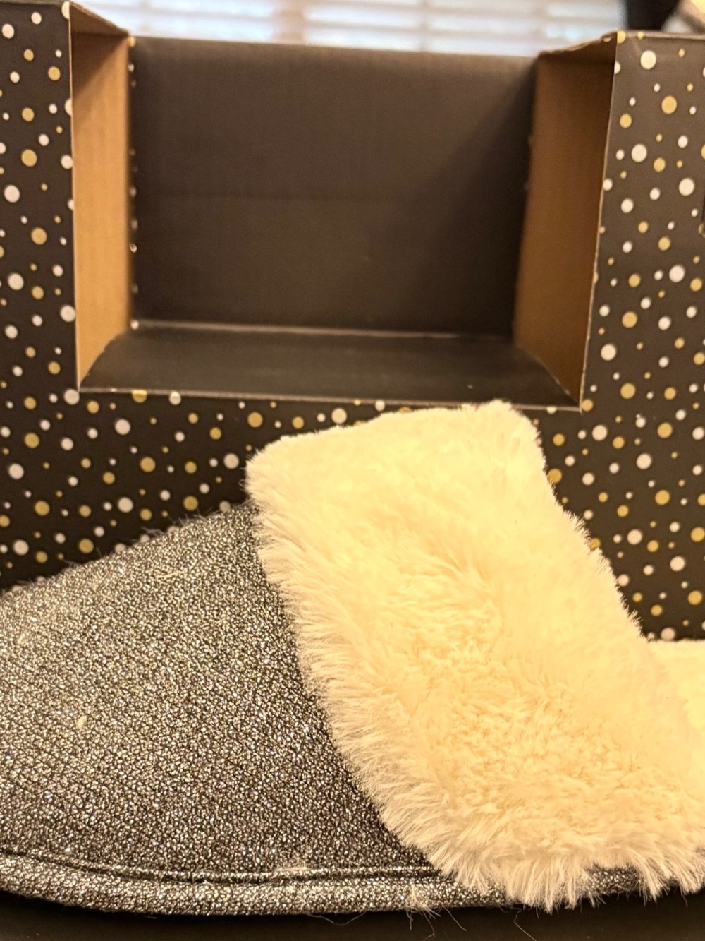 Silver Glitter Slippers